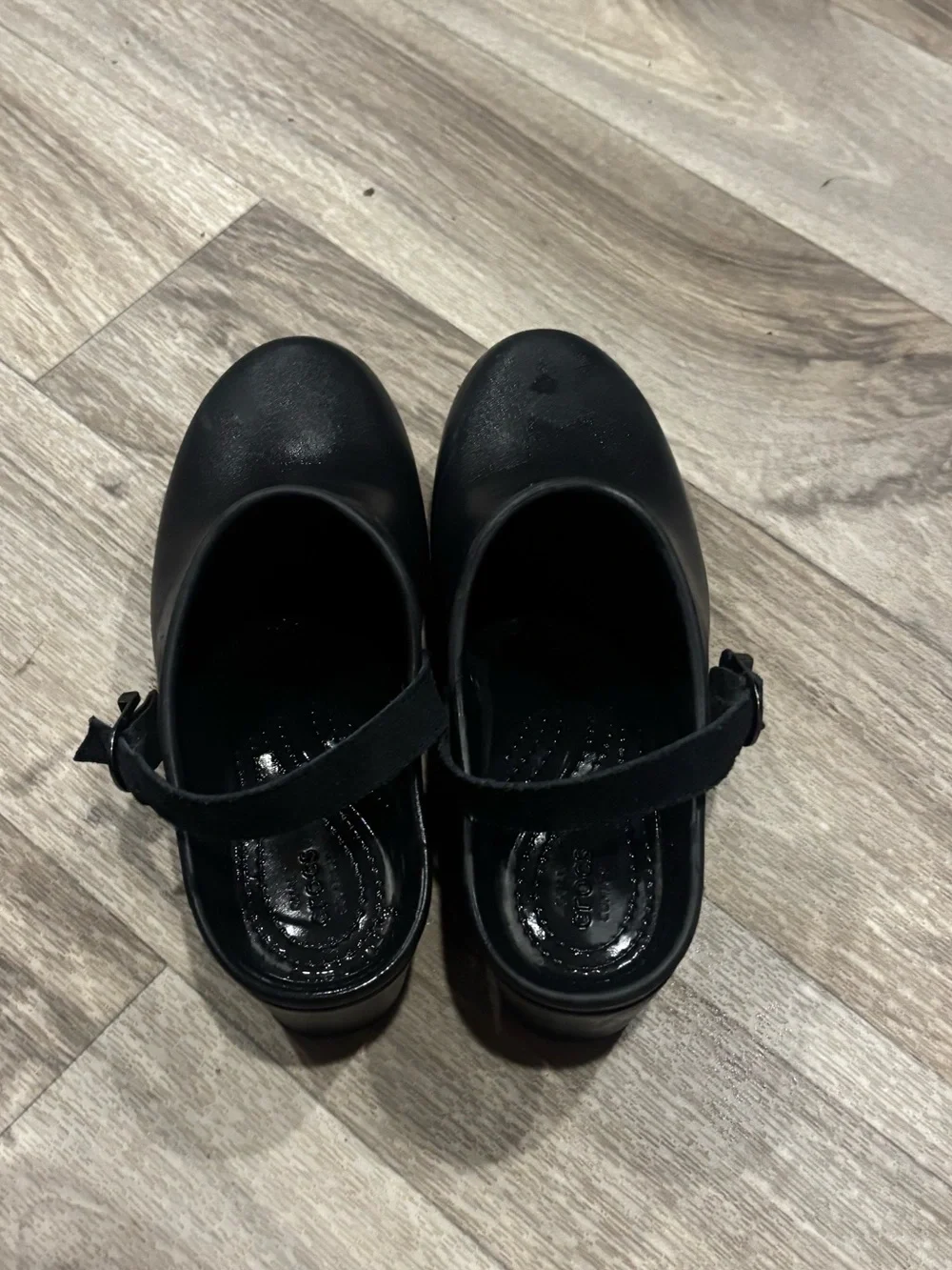 CROCS women Sarah dual Black Clog Slip-Ons with Adjustable Heel Strap